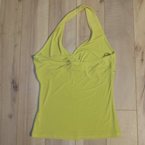 Y2K Summer Green Halter Top w/ Sparkle Flower Detailing - Size XS - Picture 3 of 5